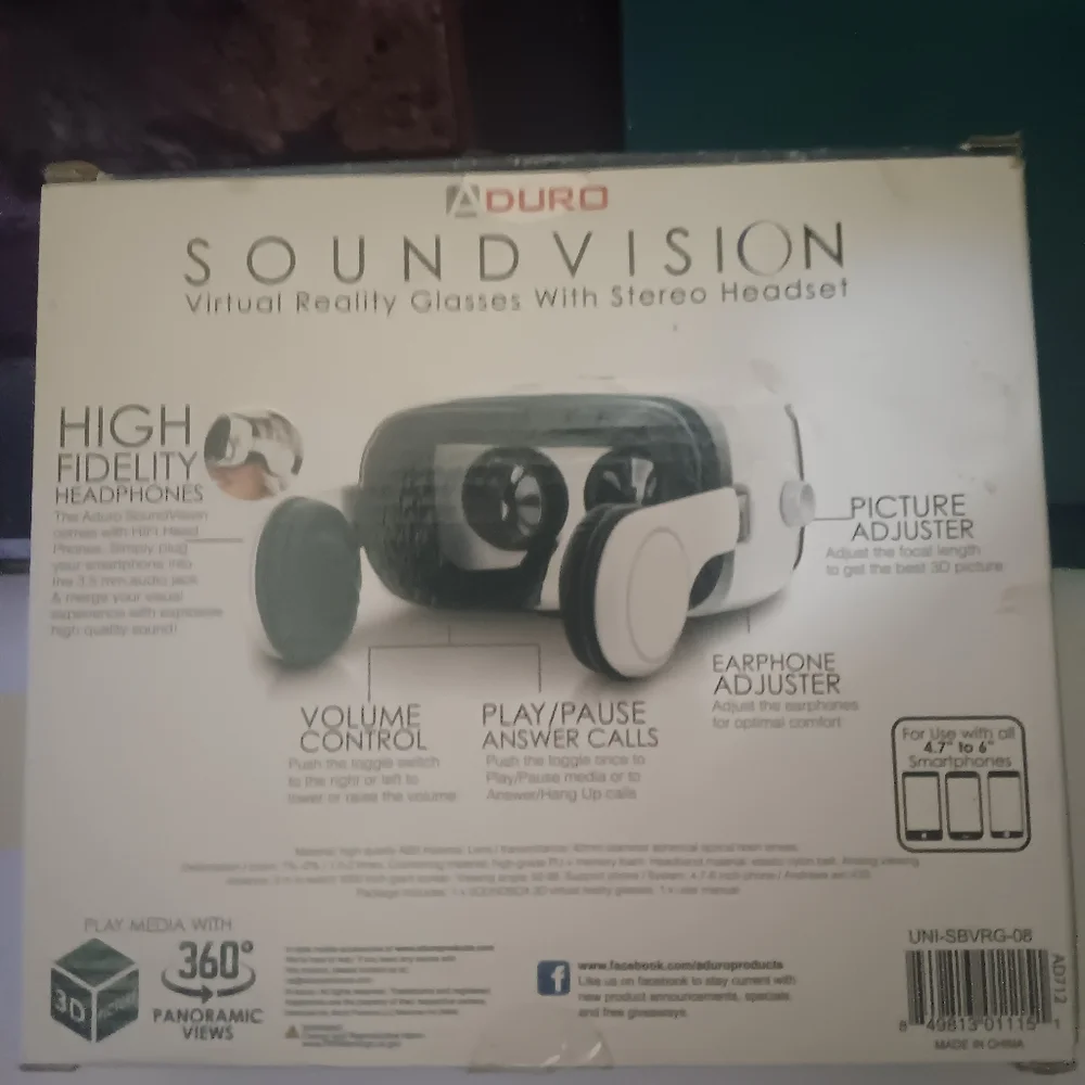 Sound Vision Virtual Reality Headset $20 Brand New